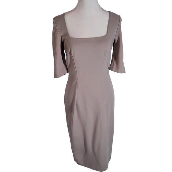 Les Copains Size 40 US M Pastel Purple Square Neck Bodycon Jersey Stretch Dress - Picture 1 of 9